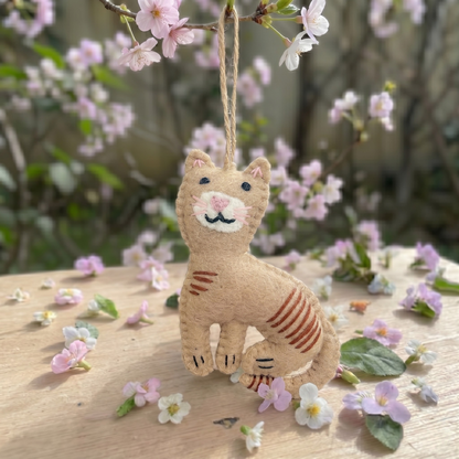 Handmade Needle Felted Cat Ornament