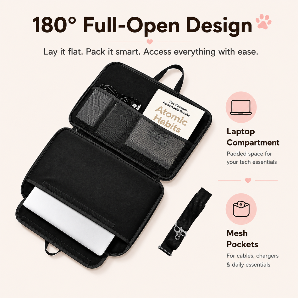 Black Cat 180° Full-Open Laptop Bag - BC Select