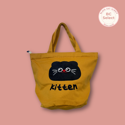 Black Cat "Kitten" Canvas Tote - BC Select