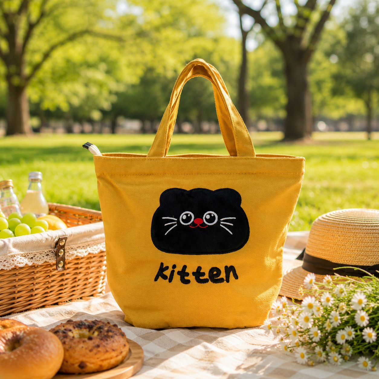 Black Cat "Kitten" Canvas Tote - BC Select