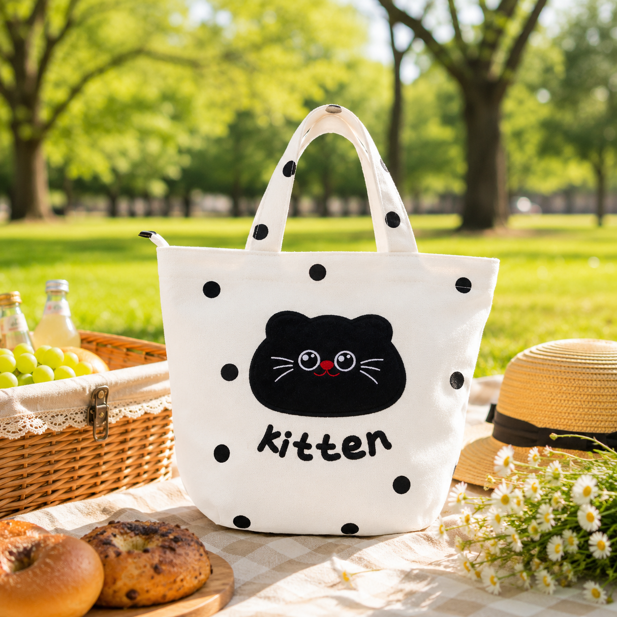 Black Cat "Kitten" Canvas Tote - BC Select