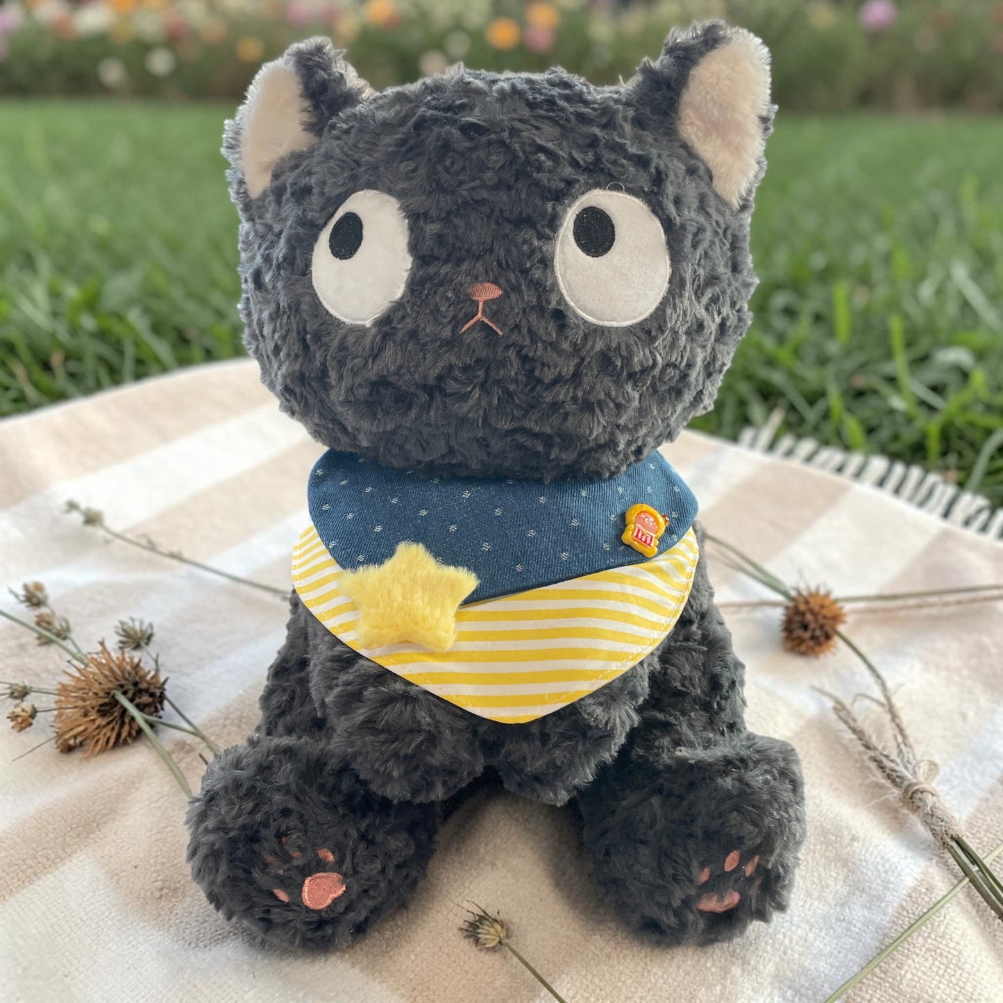 Sunny Denim Pet Bandana | 3-Way Adjustable Snap Collar