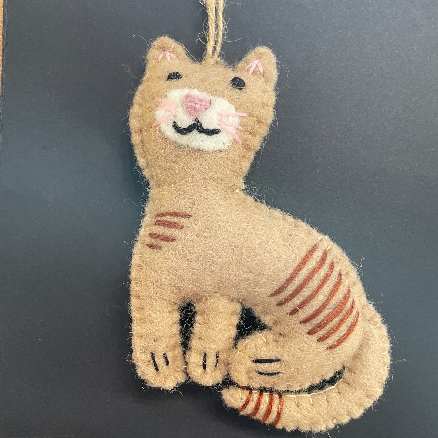 Handmade Needle Felted Cat Ornament