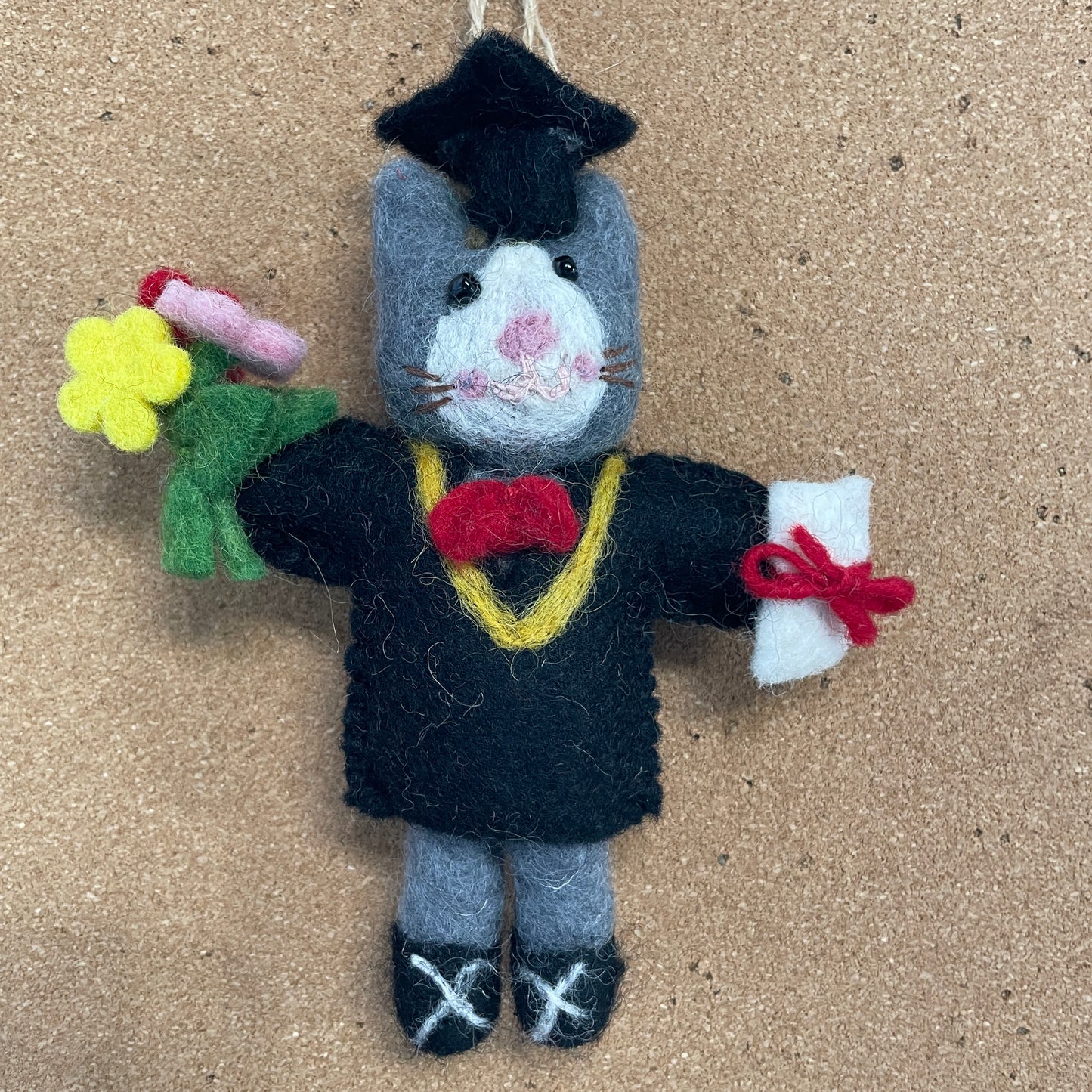 Handmade Needle Felted Cat Ornament