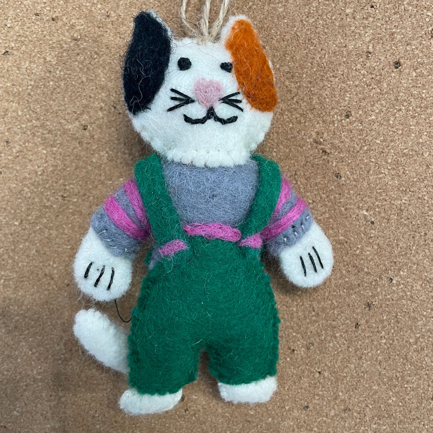 Handmade Needle Felted Cat Ornament