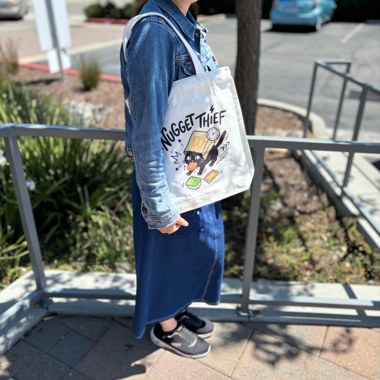 Black Cat Canvas Tote Bag — Original Design