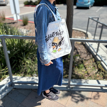 Black Cat Canvas Tote Bag — Original Design