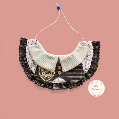 The MVP Scholar Pet Bandana | Preppy Academy Collar with Adjustable Drawstring