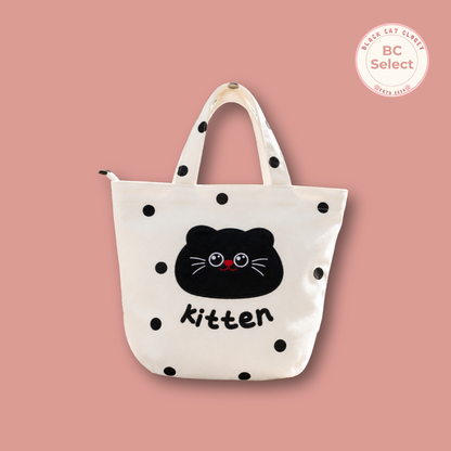 Black Cat "Kitten" Canvas Tote - BC Select