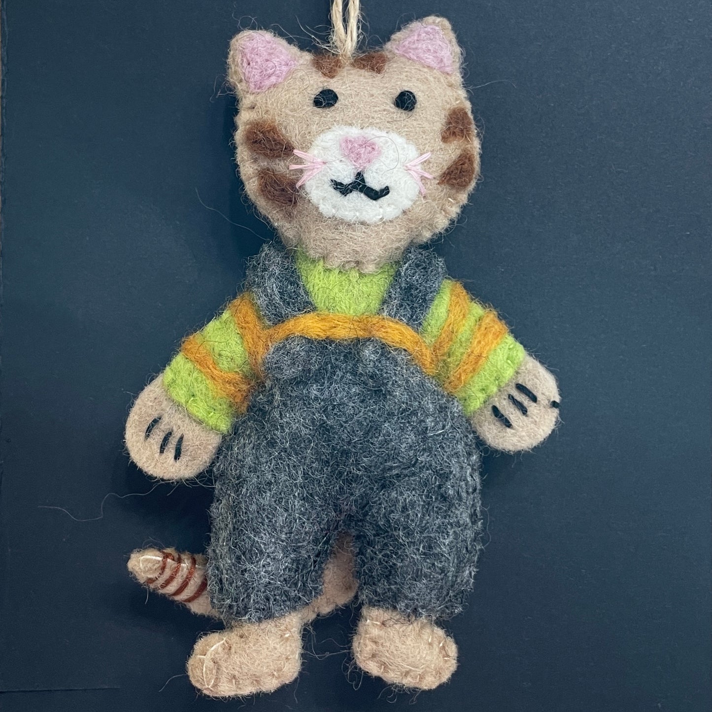 Handmade Needle Felted Cat Ornament